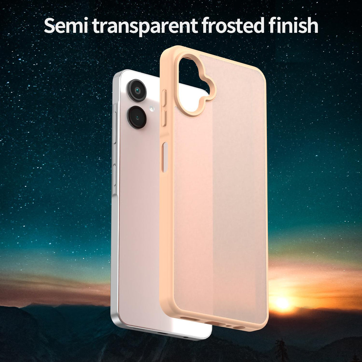 For Galaxy A06 5G Fanying Series PC Hybrid TPU Translucent Frosted Phone Case - Rouge Powder - EDA009918802I