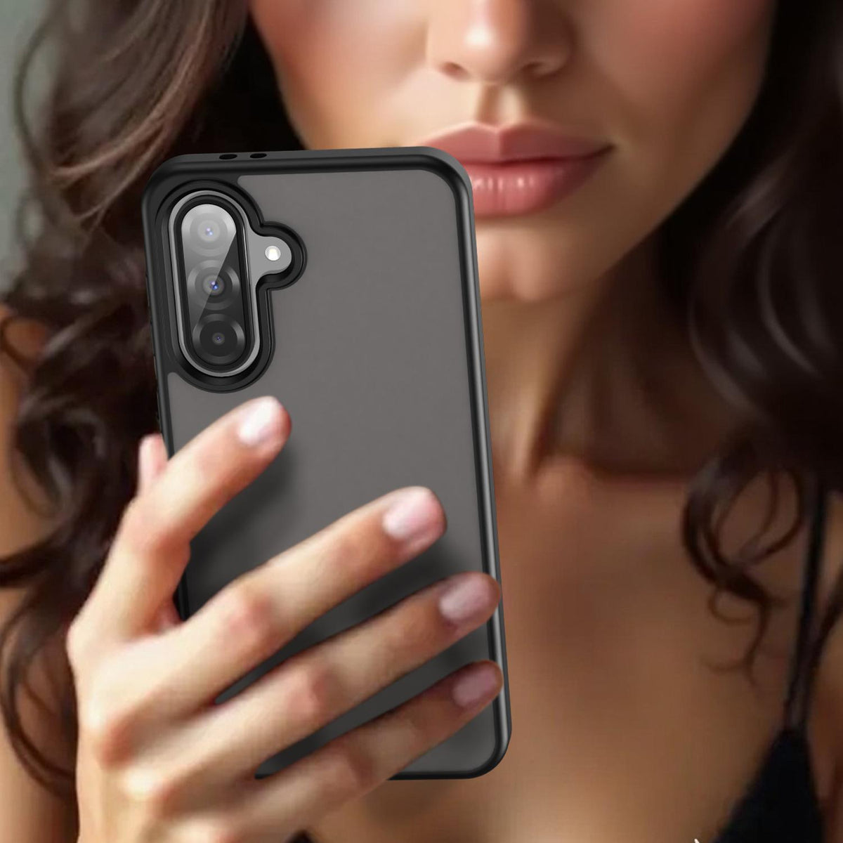 For Galaxy A36 5G Fanying Series PC Hybrid TPU Translucent Frosted Phone Case - Translucent Black - EDA009918805A