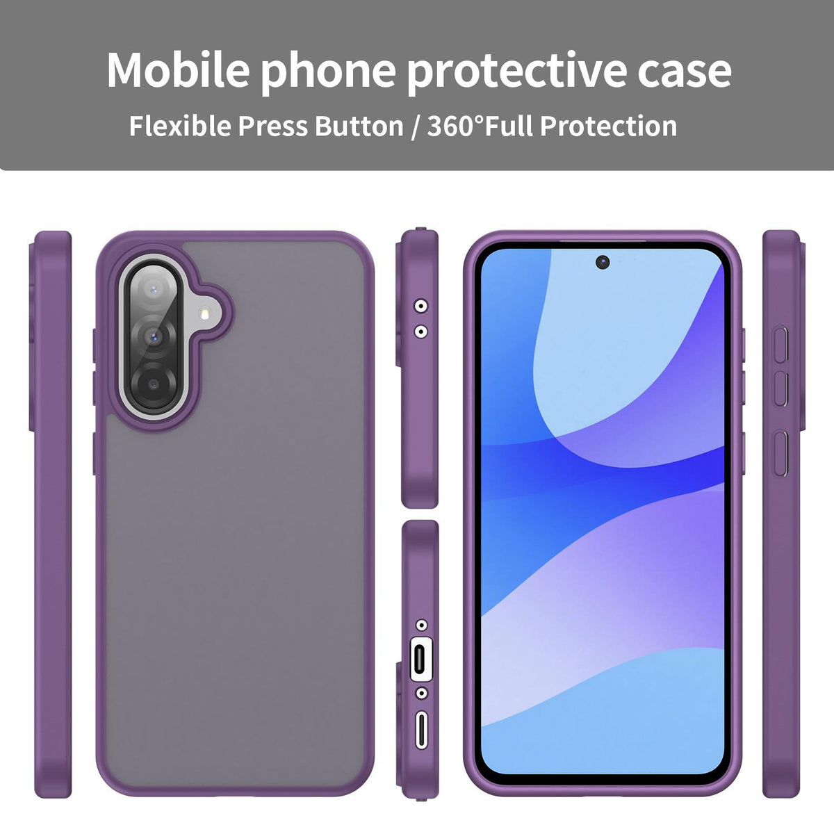 For Galaxy A36 5G Fanying Series PC Hybrid TPU Translucent Frosted Phone Case - Crystal Purple - EDA009918805B