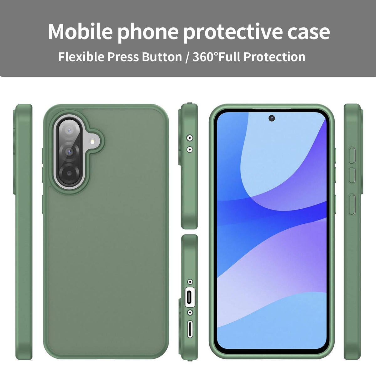 For Galaxy A36 5G Fanying Series PC Hybrid TPU Translucent Frosted Phone Case - Olive Green - EDA009918805D