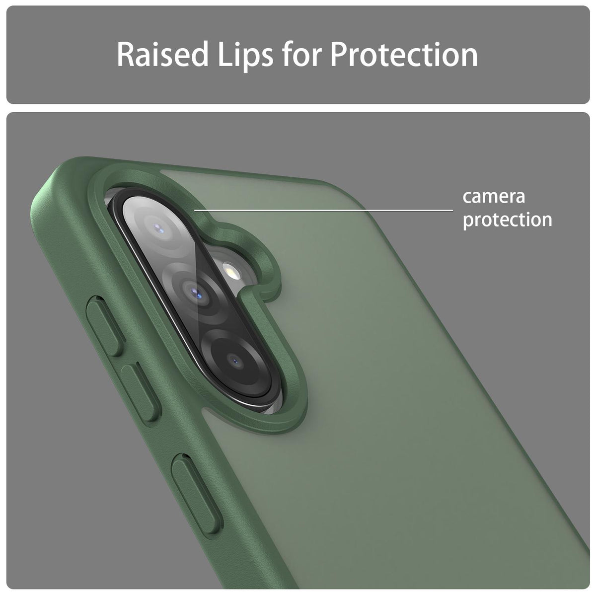 For Galaxy A36 5G Fanying Series PC Hybrid TPU Translucent Frosted Phone Case - Olive Green - EDA009918805D
