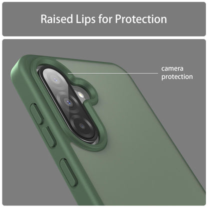 For Galaxy A36 5G Fanying Series PC Hybrid TPU Translucent Frosted Phone Case - Olive Green - EDA009918805D