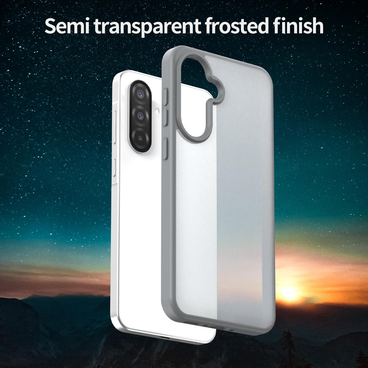 For Galaxy A36 5G Fanying Series PC Hybrid TPU Translucent Frosted Phone Case - Silver Grey - EDA009918805F