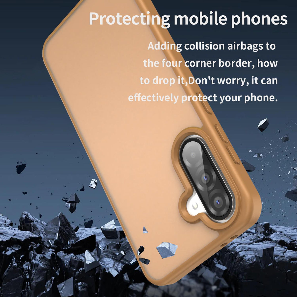 For Galaxy A36 5G Fanying Series PC Hybrid TPU Translucent Frosted Phone Case - Desert Gold - EDA009918805G