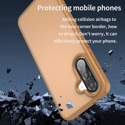 For Galaxy A36 5G Fanying Series PC Hybrid TPU Translucent Frosted Phone Case - Desert Gold - EDA009918805G