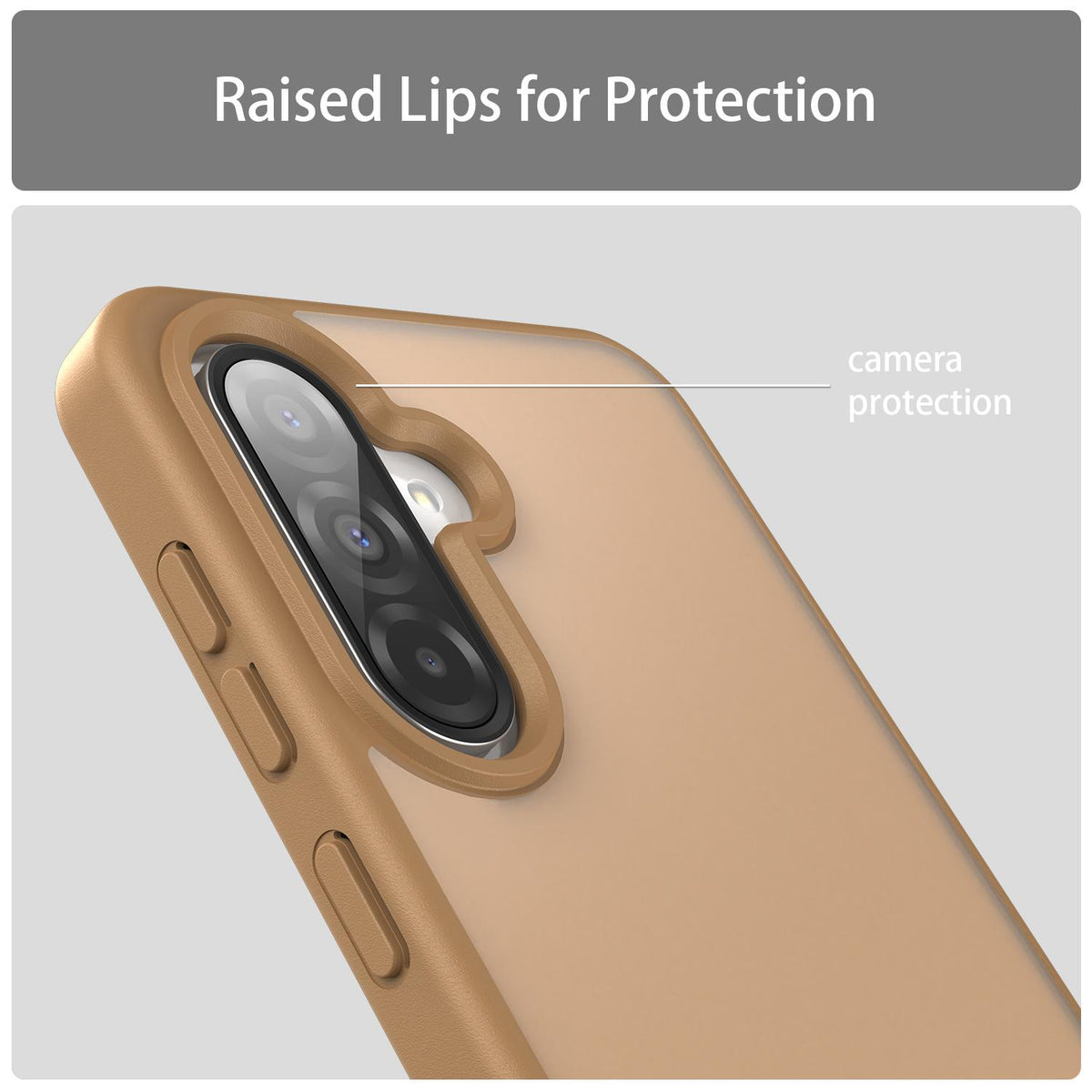 For Galaxy A36 5G Fanying Series PC Hybrid TPU Translucent Frosted Phone Case - Desert Gold - EDA009918805G