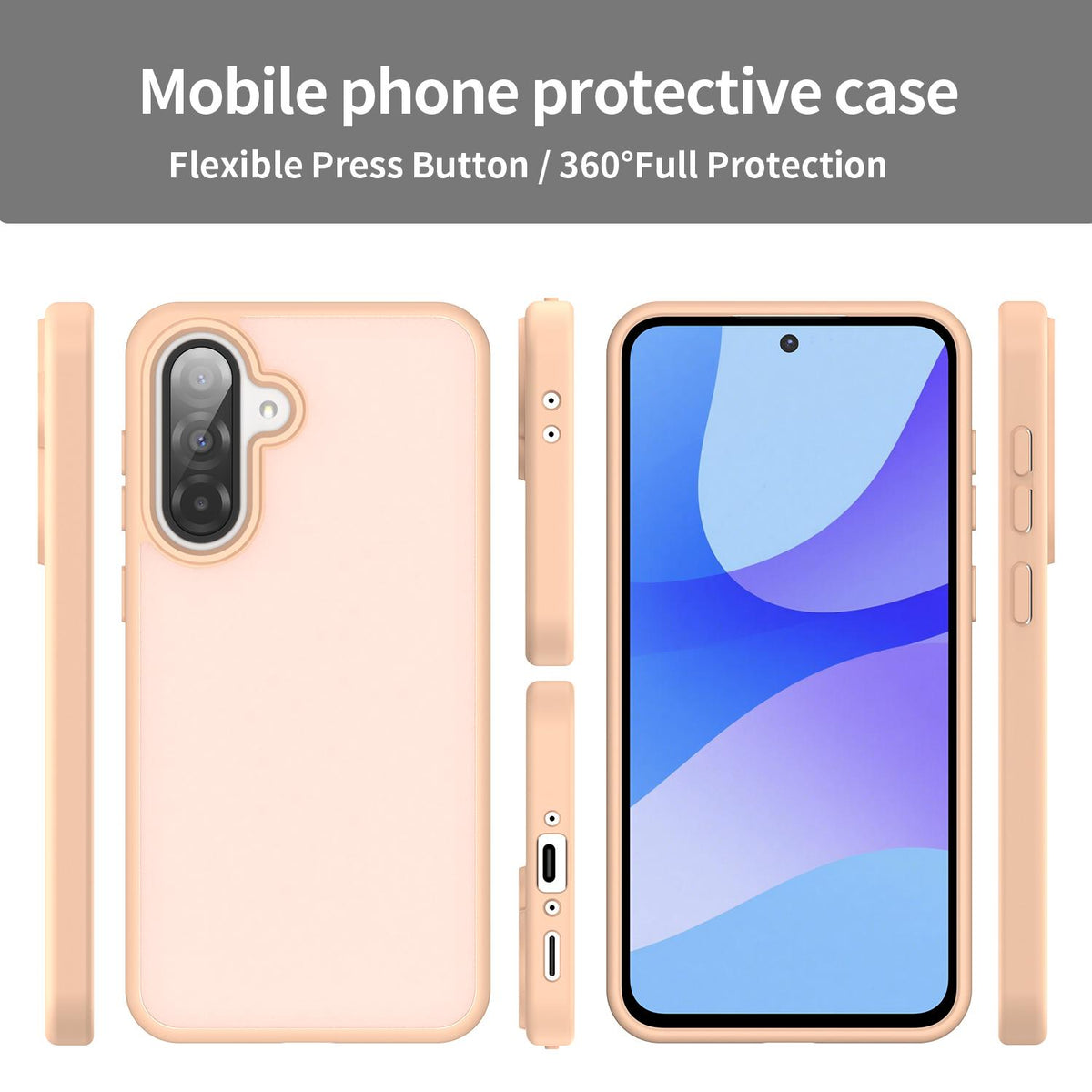 For Galaxy A36 5G Fanying Series PC Hybrid TPU Translucent Frosted Phone Case - Rouge Powder - EDA009918805I