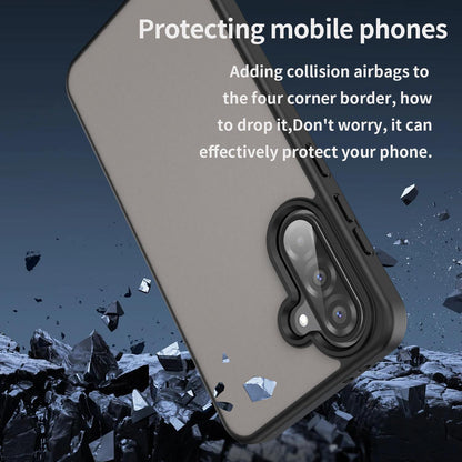 For Galaxy A56 5G Fanying Series PC Hybrid TPU Translucent Frosted Phone Case - Translucent Black - EDA009918806A