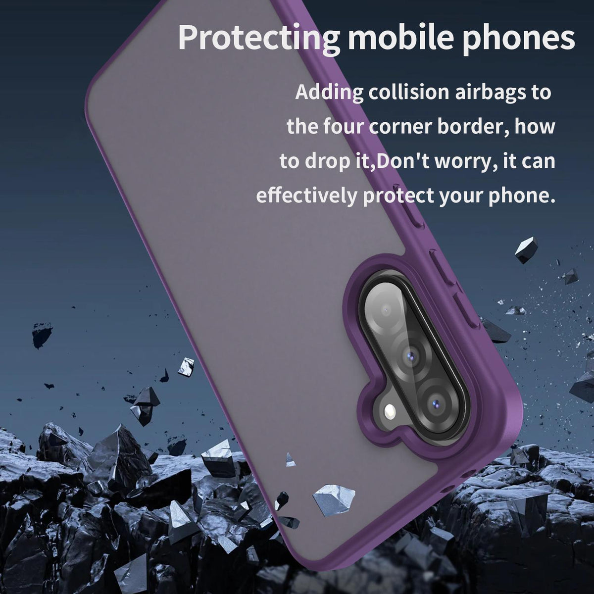 For Galaxy A56 5G Fanying Series PC Hybrid TPU Translucent Frosted Phone Case - Crystal Purple - EDA009918806B