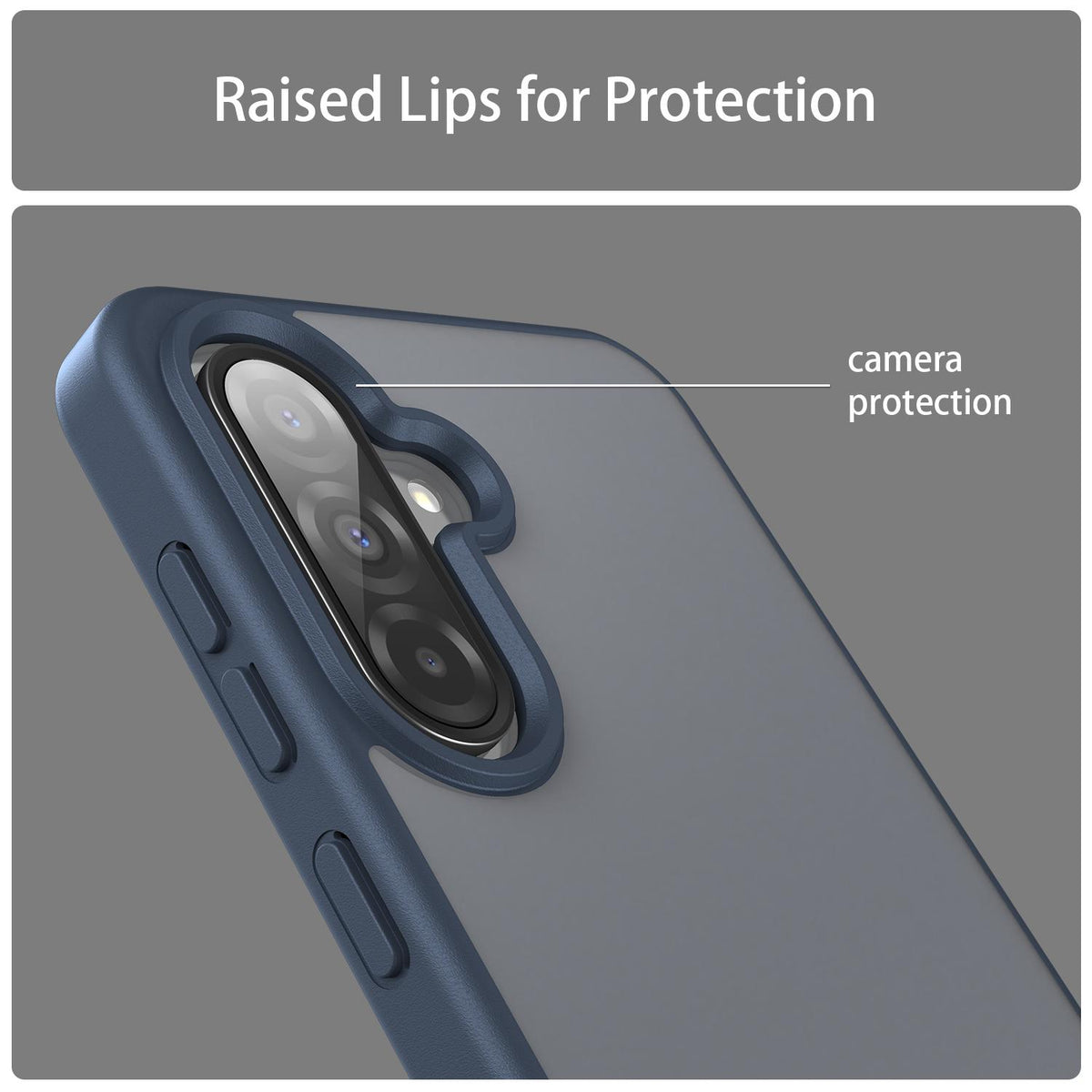 For Galaxy A56 5G Fanying Series PC Hybrid TPU Translucent Frosted Phone Case - Cyan Blue - EDA009918806C