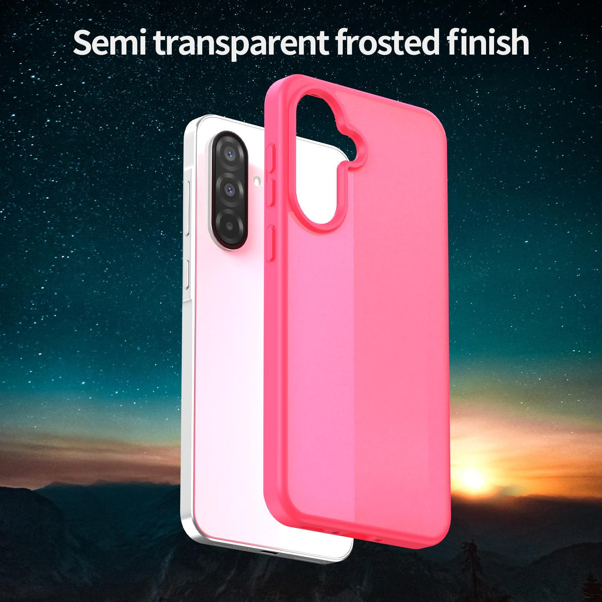For Galaxy A56 5G Fanying Series PC Hybrid TPU Translucent Frosted Phone Case - Rose Red - EDA009918806E