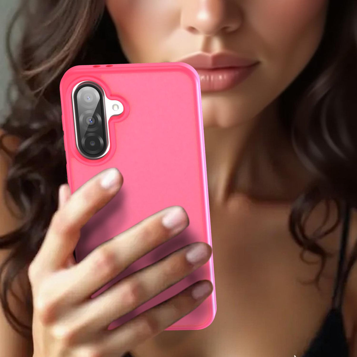 For Galaxy A56 5G Fanying Series PC Hybrid TPU Translucent Frosted Phone Case - Rose Red - EDA009918806E