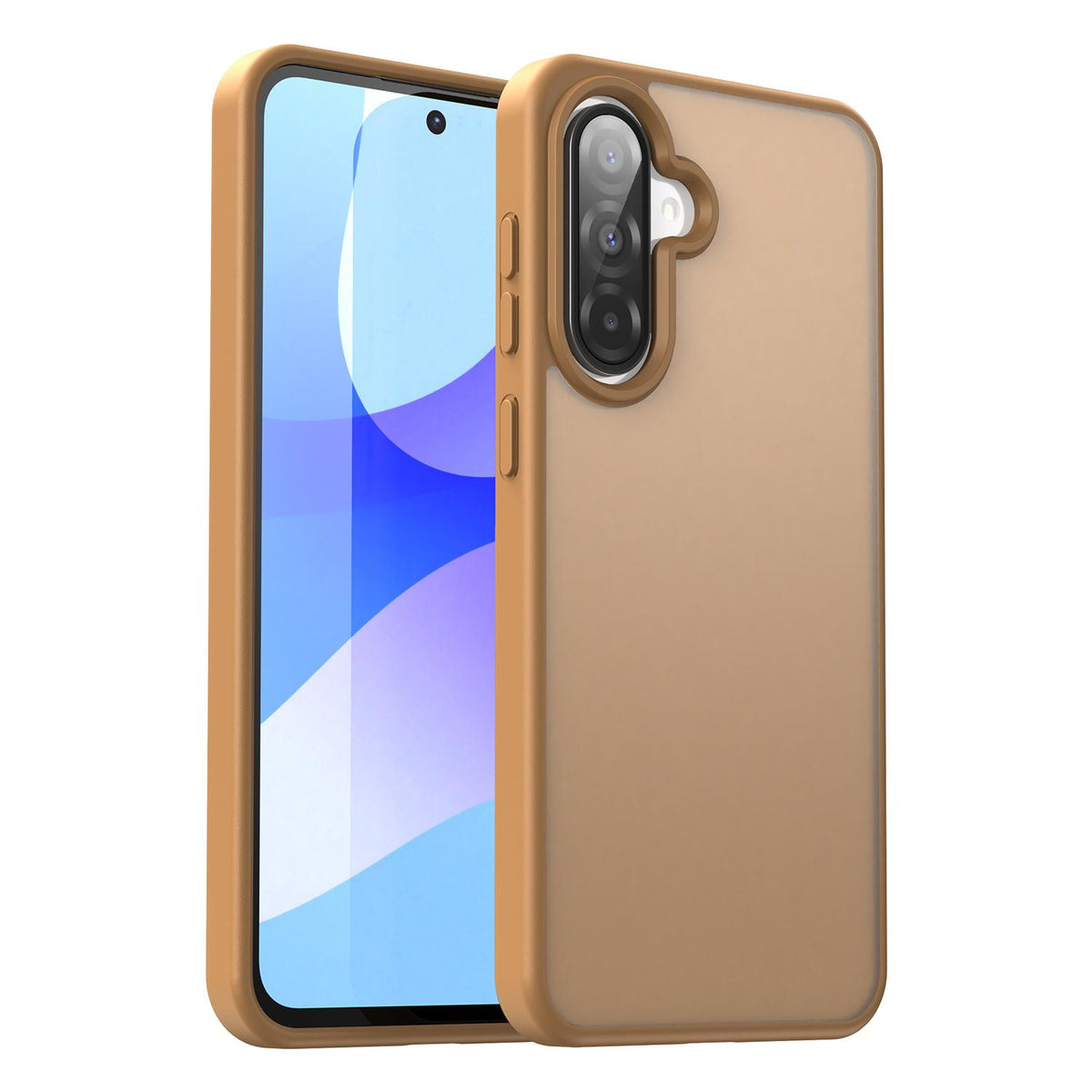 For Galaxy A56 5G Fanying Series PC Hybrid TPU Translucent Frosted Phone Case - Desert Gold - EDA009918806G