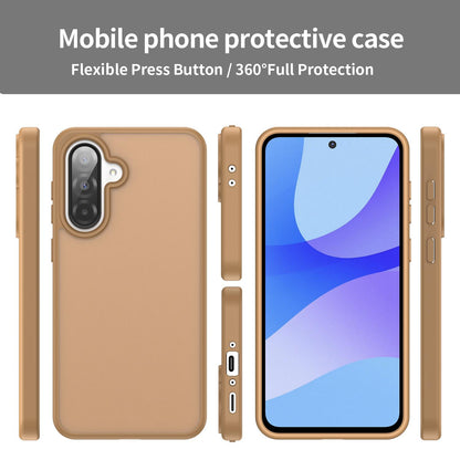 For Galaxy A56 5G Fanying Series PC Hybrid TPU Translucent Frosted Phone Case - Desert Gold - EDA009918806G
