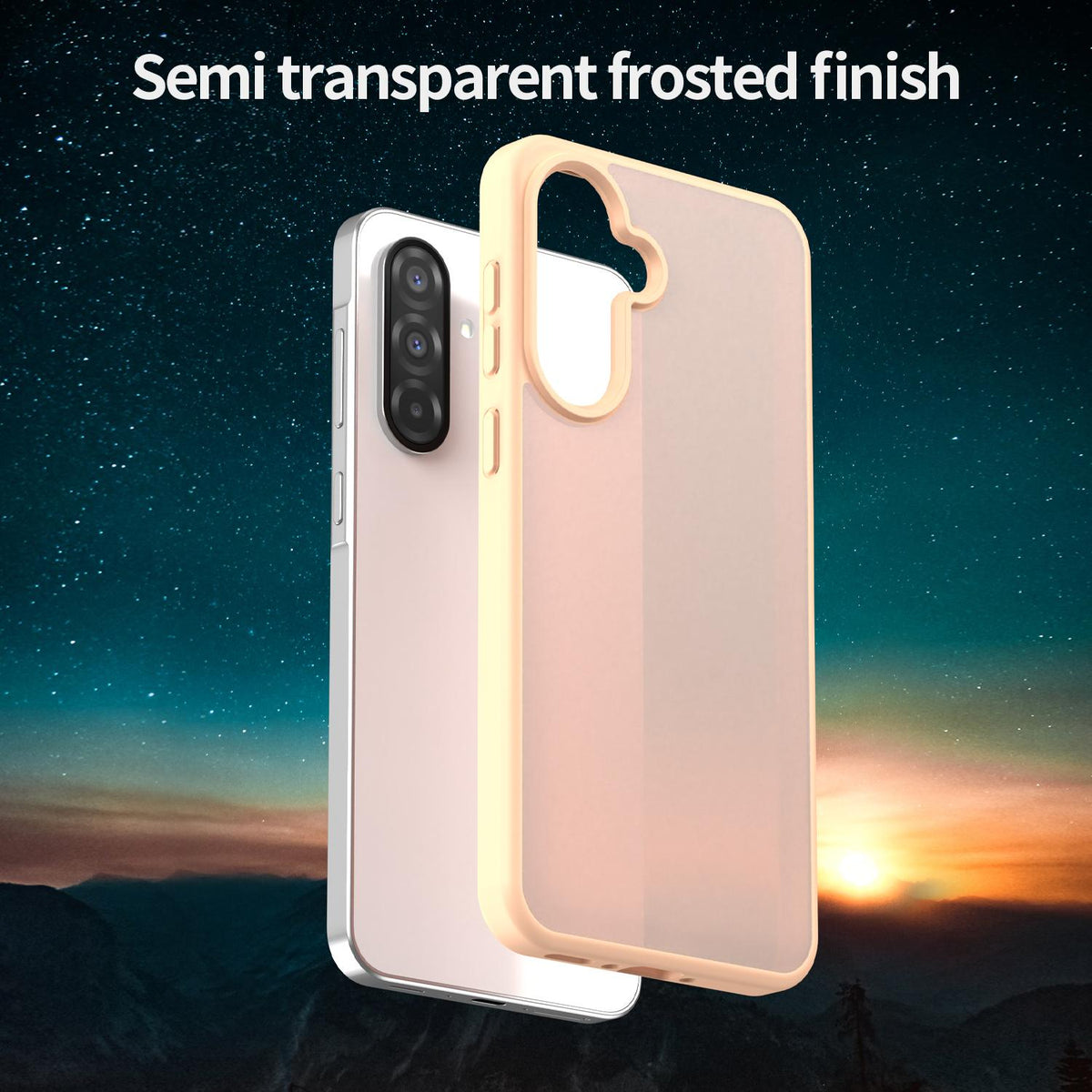 For Galaxy A56 5G Fanying Series PC Hybrid TPU Translucent Frosted Phone Case - Rouge Powder - EDA009918806I