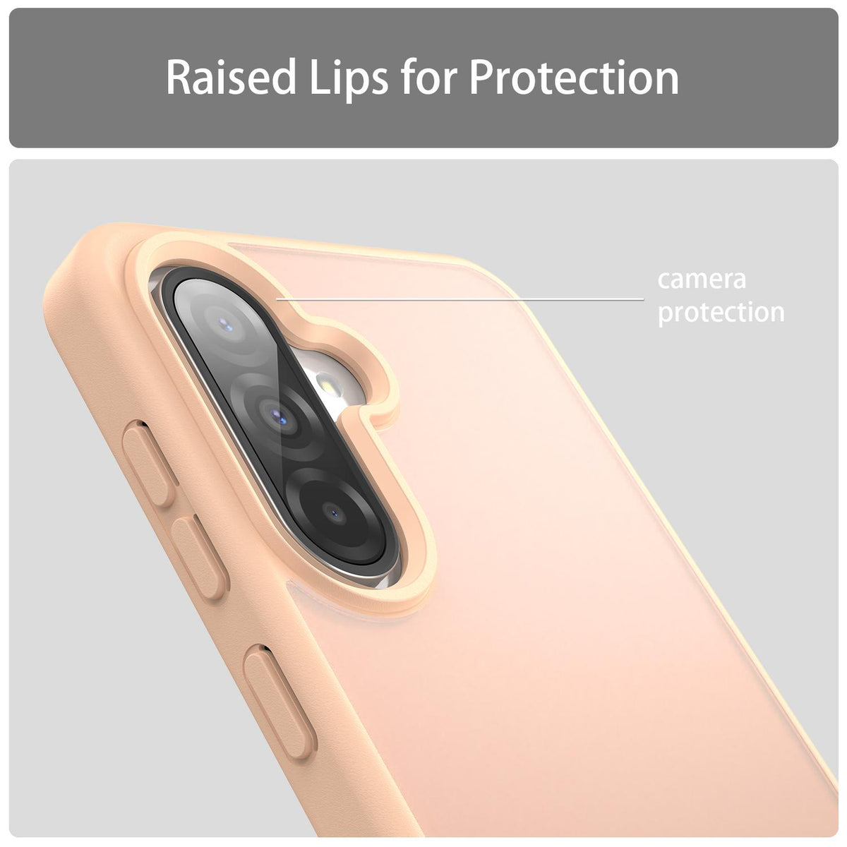 For Galaxy A56 5G Fanying Series PC Hybrid TPU Translucent Frosted Phone Case - Rouge Powder - EDA009918806I