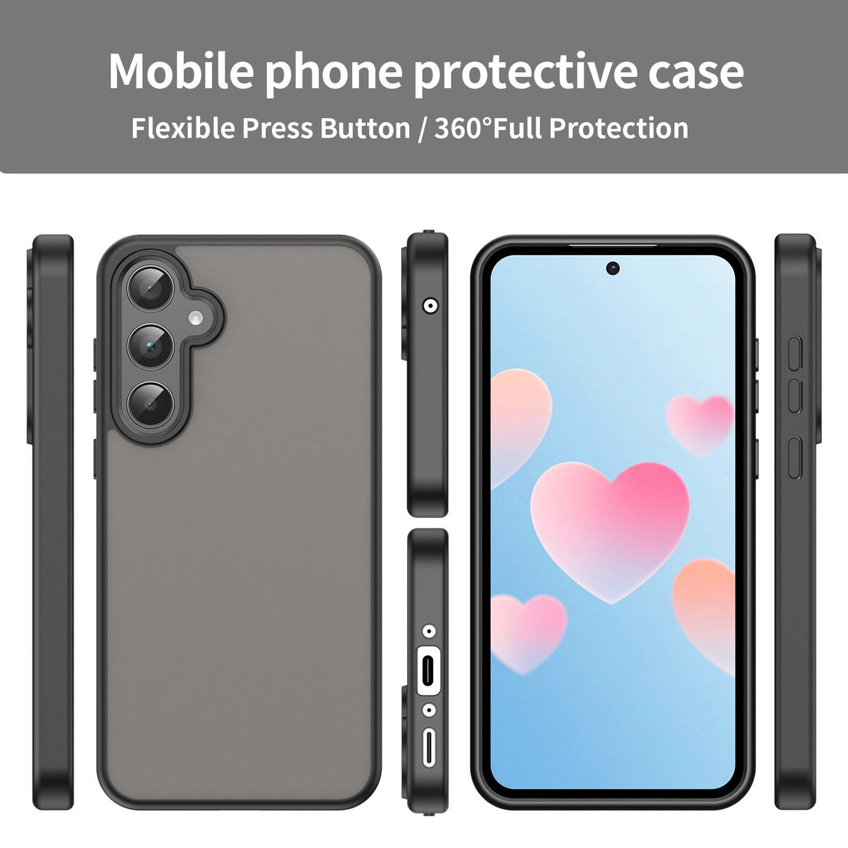 For Galaxy A35 5G Fanying Series PC Hybrid TPU Translucent Frosted Phone Case - Translucent Black - EDA009918807A