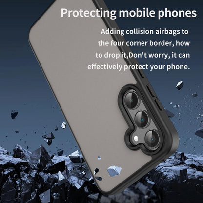 For Galaxy A35 5G Fanying Series PC Hybrid TPU Translucent Frosted Phone Case - Translucent Black - EDA009918807A