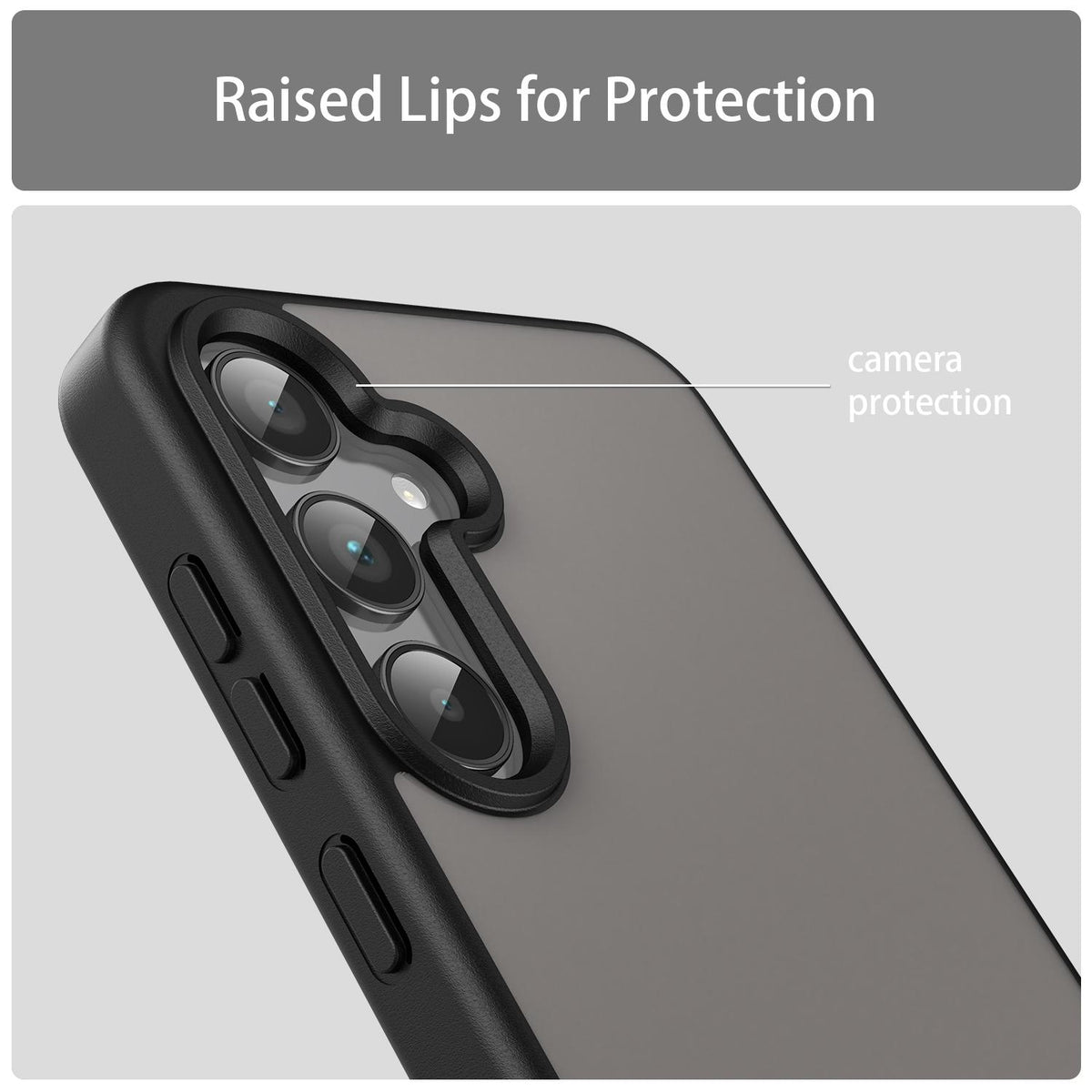 For Galaxy A35 5G Fanying Series PC Hybrid TPU Translucent Frosted Phone Case - Translucent Black - EDA009918807A