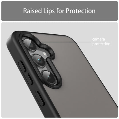 For Galaxy A35 5G Fanying Series PC Hybrid TPU Translucent Frosted Phone Case - Translucent Black - EDA009918807A