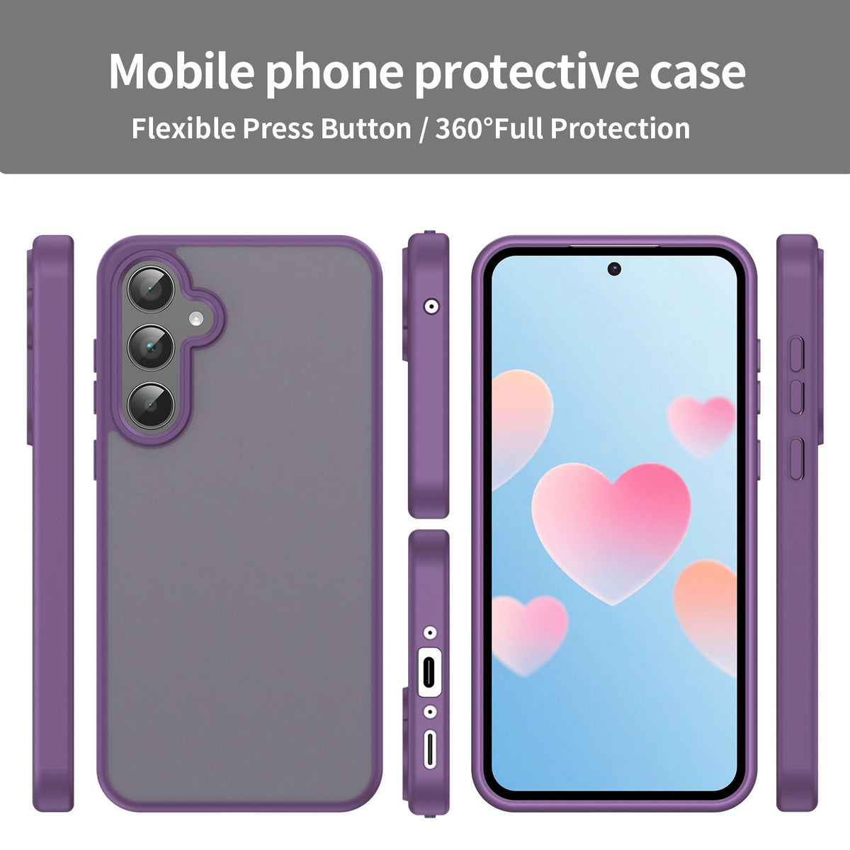 For Galaxy A35 5G Fanying Series PC Hybrid TPU Translucent Frosted Phone Case - Crystal Purple - EDA009918807B