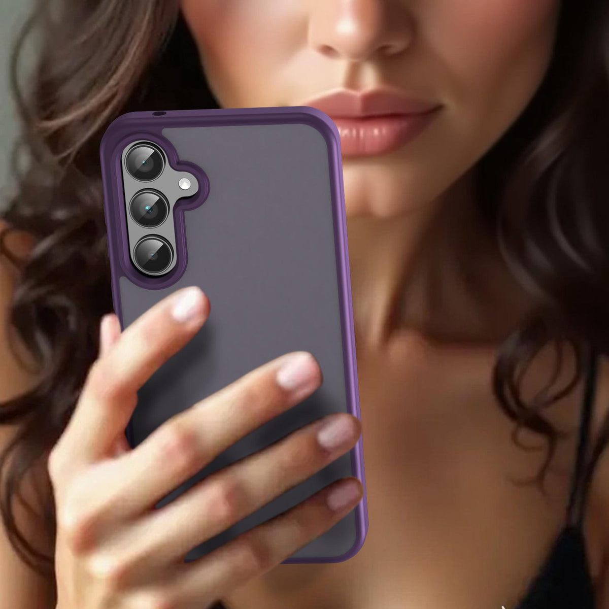 For Galaxy A35 5G Fanying Series PC Hybrid TPU Translucent Frosted Phone Case - Crystal Purple - EDA009918807B