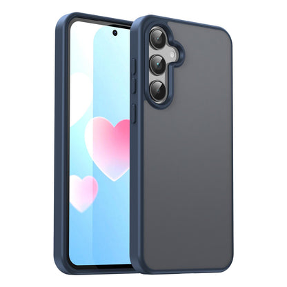 For Galaxy A35 5G Fanying Series PC Hybrid TPU Translucent Frosted Phone Case - Cyan Blue - EDA009918807C