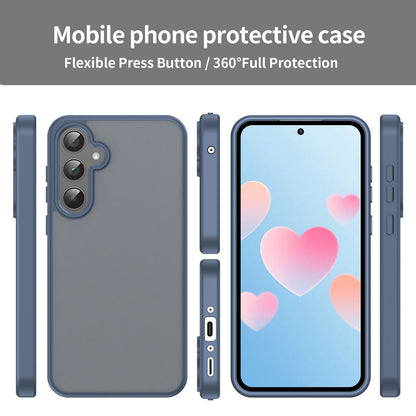 For Galaxy A35 5G Fanying Series PC Hybrid TPU Translucent Frosted Phone Case - Cyan Blue - EDA009918807C