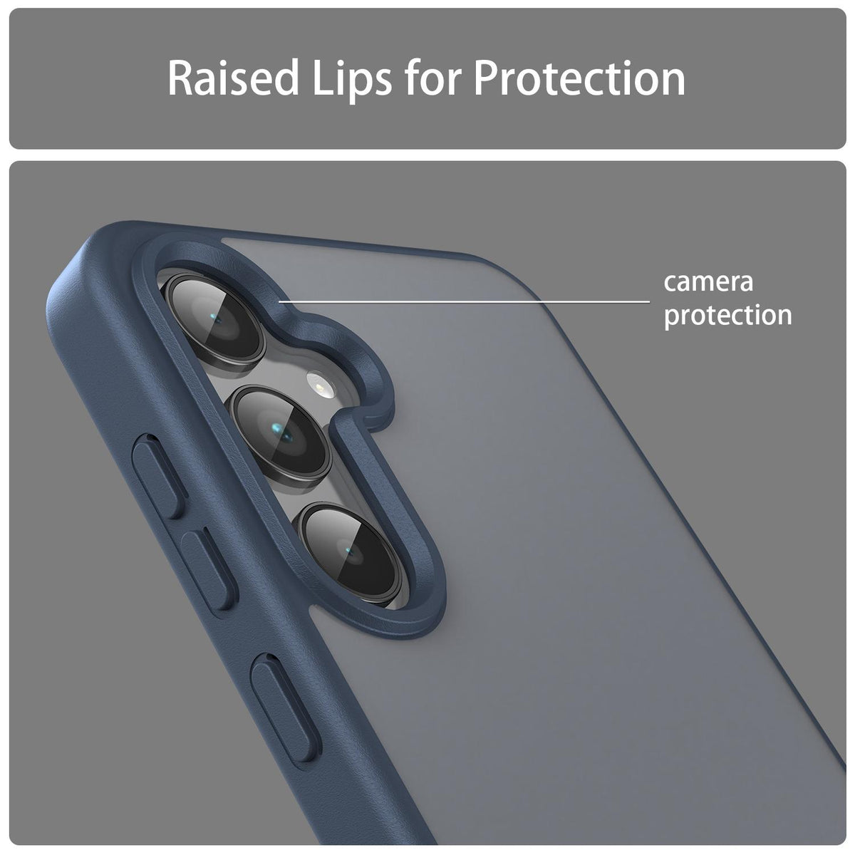 For Galaxy A35 5G Fanying Series PC Hybrid TPU Translucent Frosted Phone Case - Cyan Blue - EDA009918807C