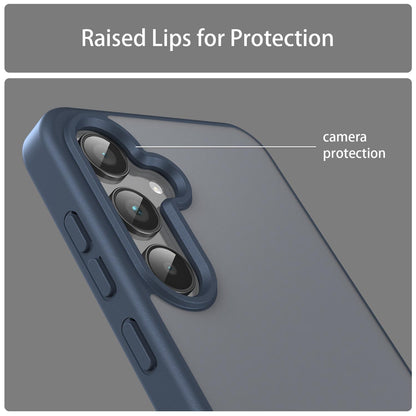 For Galaxy A35 5G Fanying Series PC Hybrid TPU Translucent Frosted Phone Case - Cyan Blue - EDA009918807C