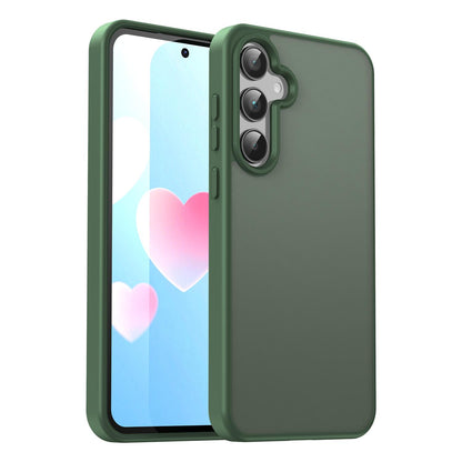 For Galaxy A35 5G Fanying Series PC Hybrid TPU Translucent Frosted Phone Case - Olive Green - EDA009918807D
