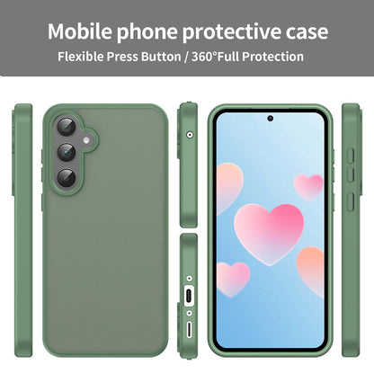 For Galaxy A35 5G Fanying Series PC Hybrid TPU Translucent Frosted Phone Case - Olive Green - EDA009918807D