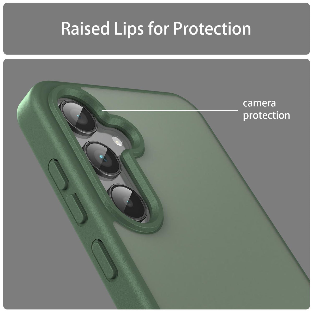 For Galaxy A35 5G Fanying Series PC Hybrid TPU Translucent Frosted Phone Case - Olive Green - EDA009918807D