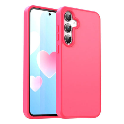 For Galaxy A35 5G Fanying Series PC Hybrid TPU Translucent Frosted Phone Case - Rose Red - EDA009918807E