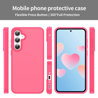 For Galaxy A35 5G Fanying Series PC Hybrid TPU Translucent Frosted Phone Case - Rose Red - EDA009918807E