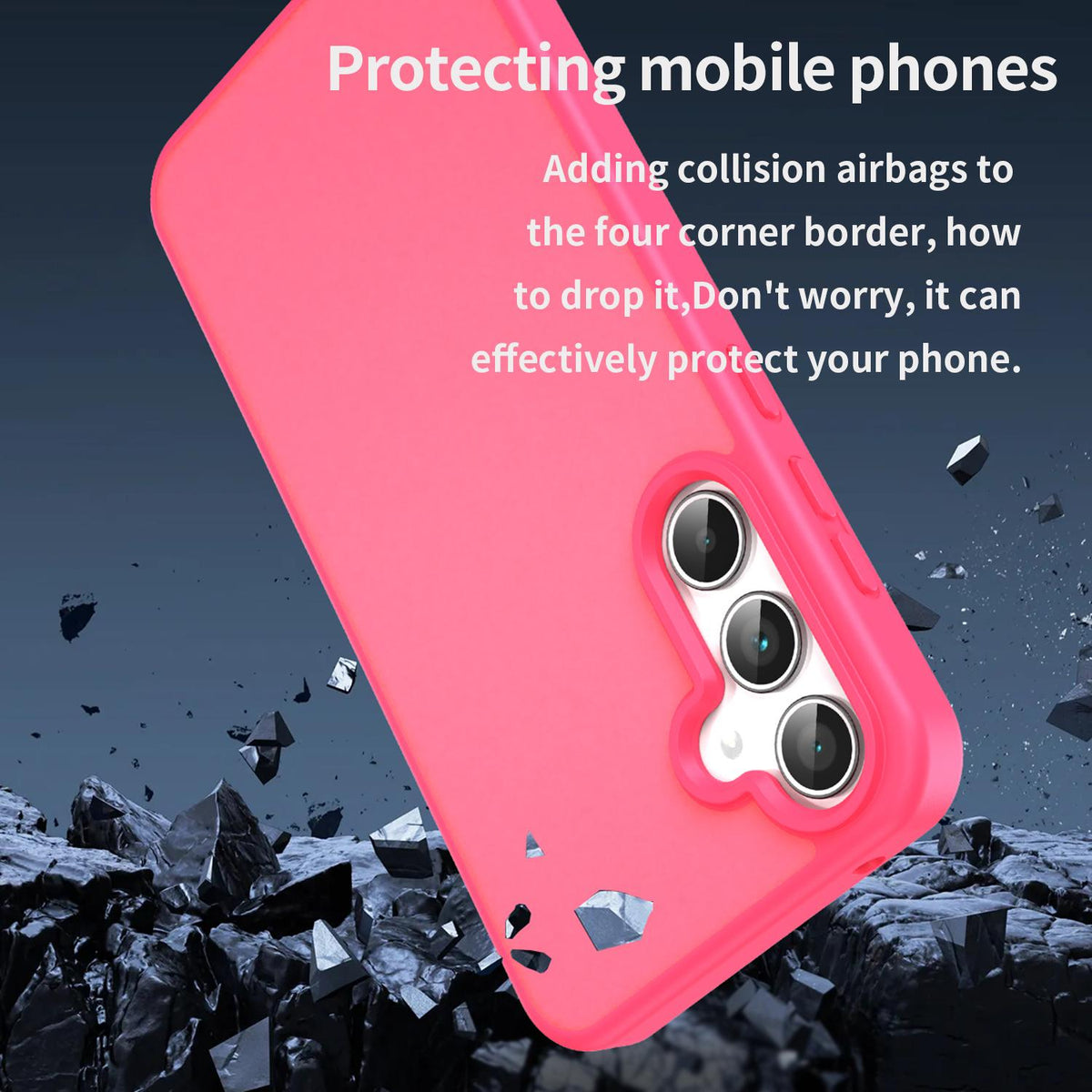 For Galaxy A35 5G Fanying Series PC Hybrid TPU Translucent Frosted Phone Case - Rose Red - EDA009918807E