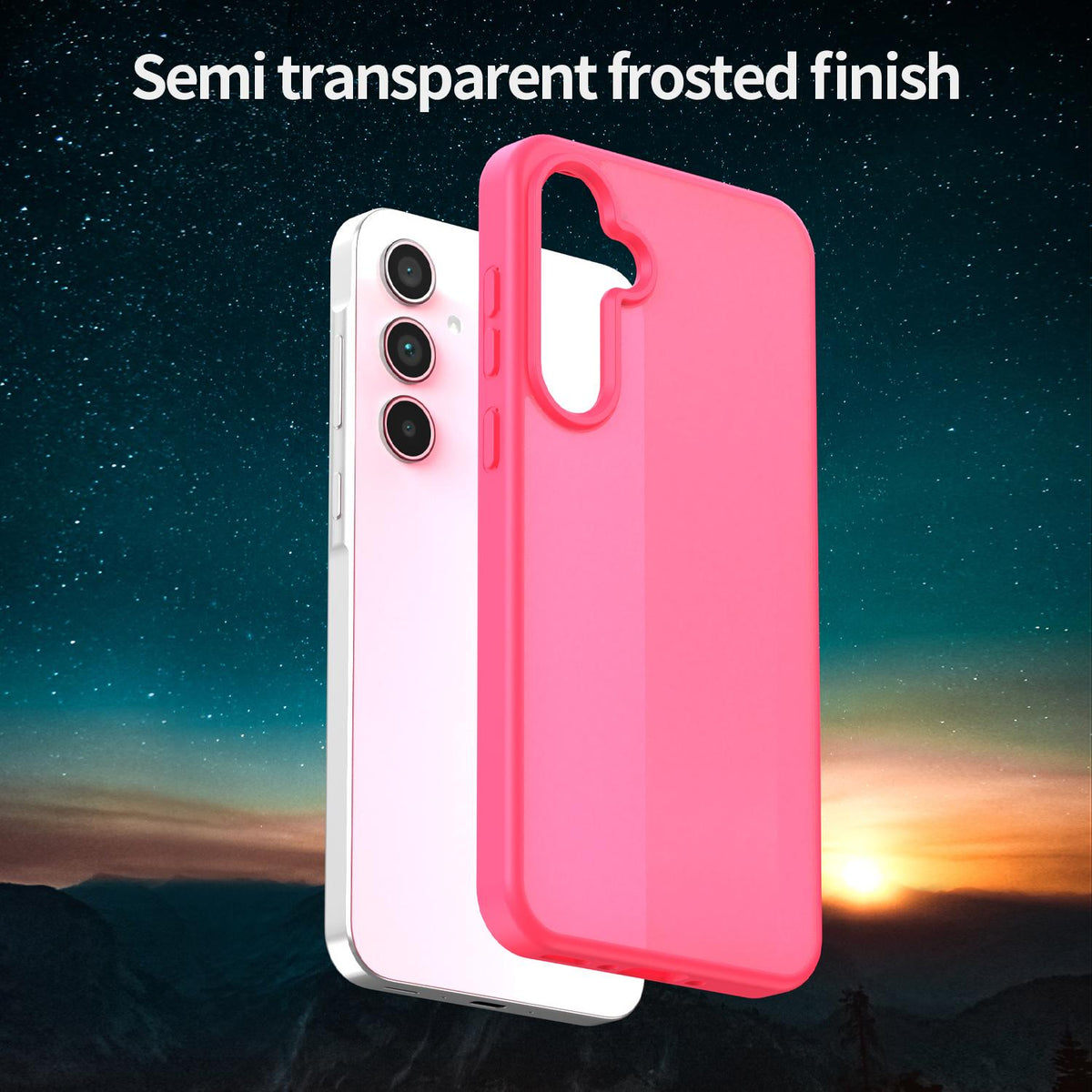 For Galaxy A35 5G Fanying Series PC Hybrid TPU Translucent Frosted Phone Case - Rose Red - EDA009918807E