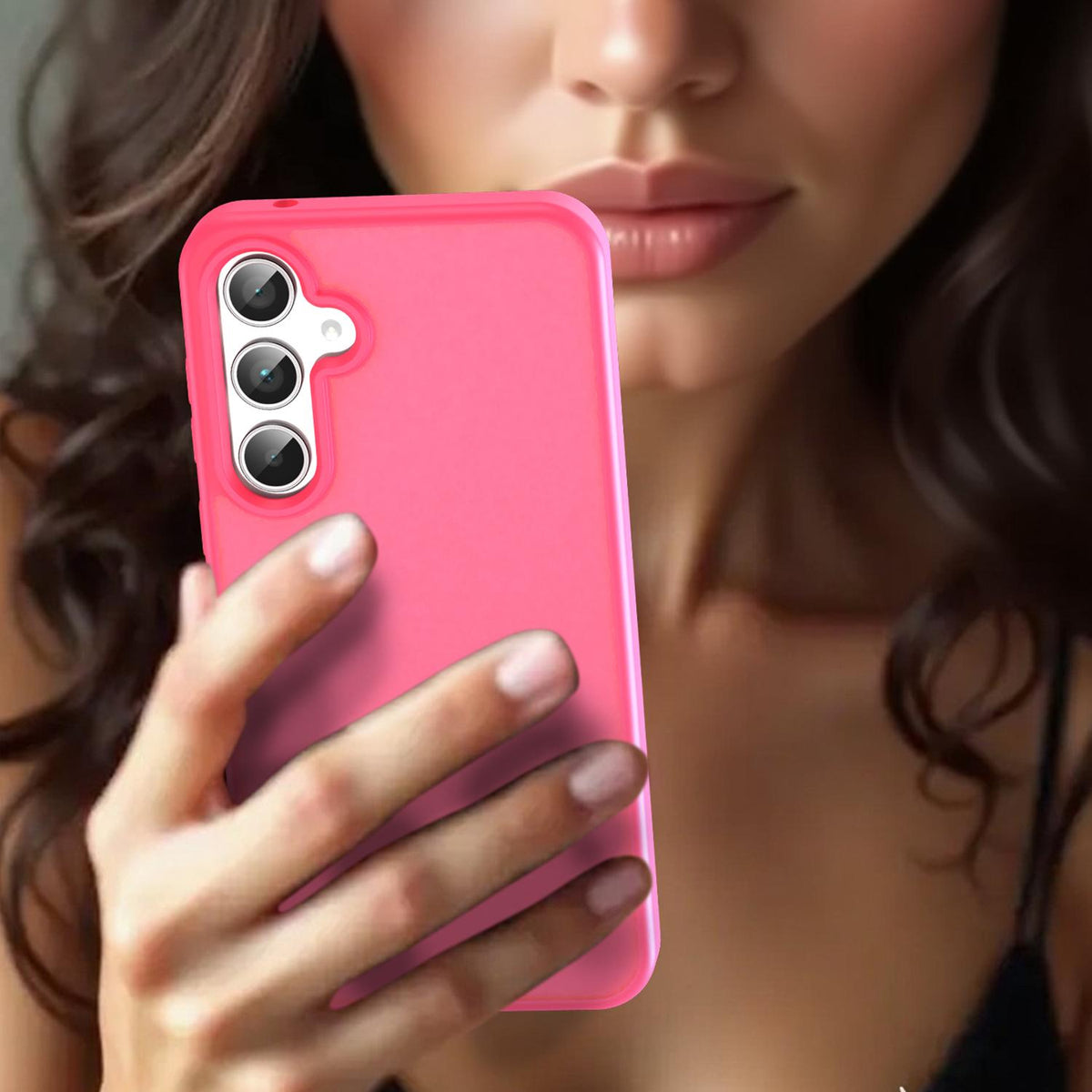 For Galaxy A35 5G Fanying Series PC Hybrid TPU Translucent Frosted Phone Case - Rose Red - EDA009918807E