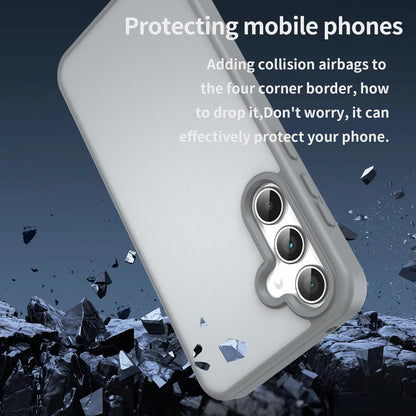 For Galaxy A35 5G Fanying Series PC Hybrid TPU Translucent Frosted Phone Case - Silver Grey - EDA009918807F