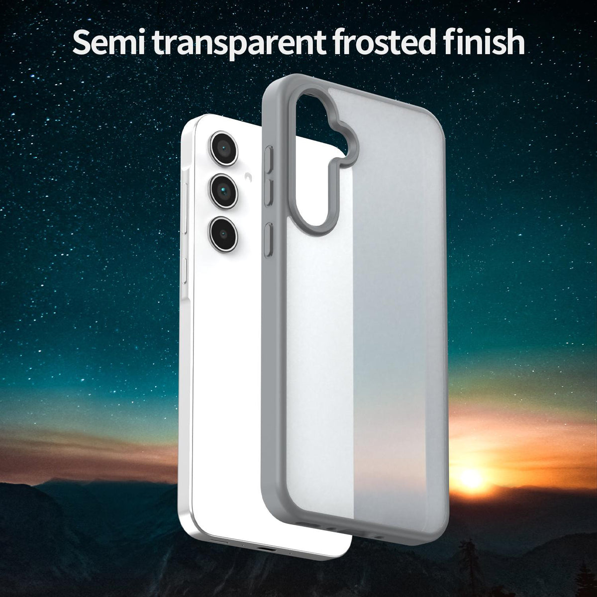 For Galaxy A35 5G Fanying Series PC Hybrid TPU Translucent Frosted Phone Case - Silver Grey - EDA009918807F