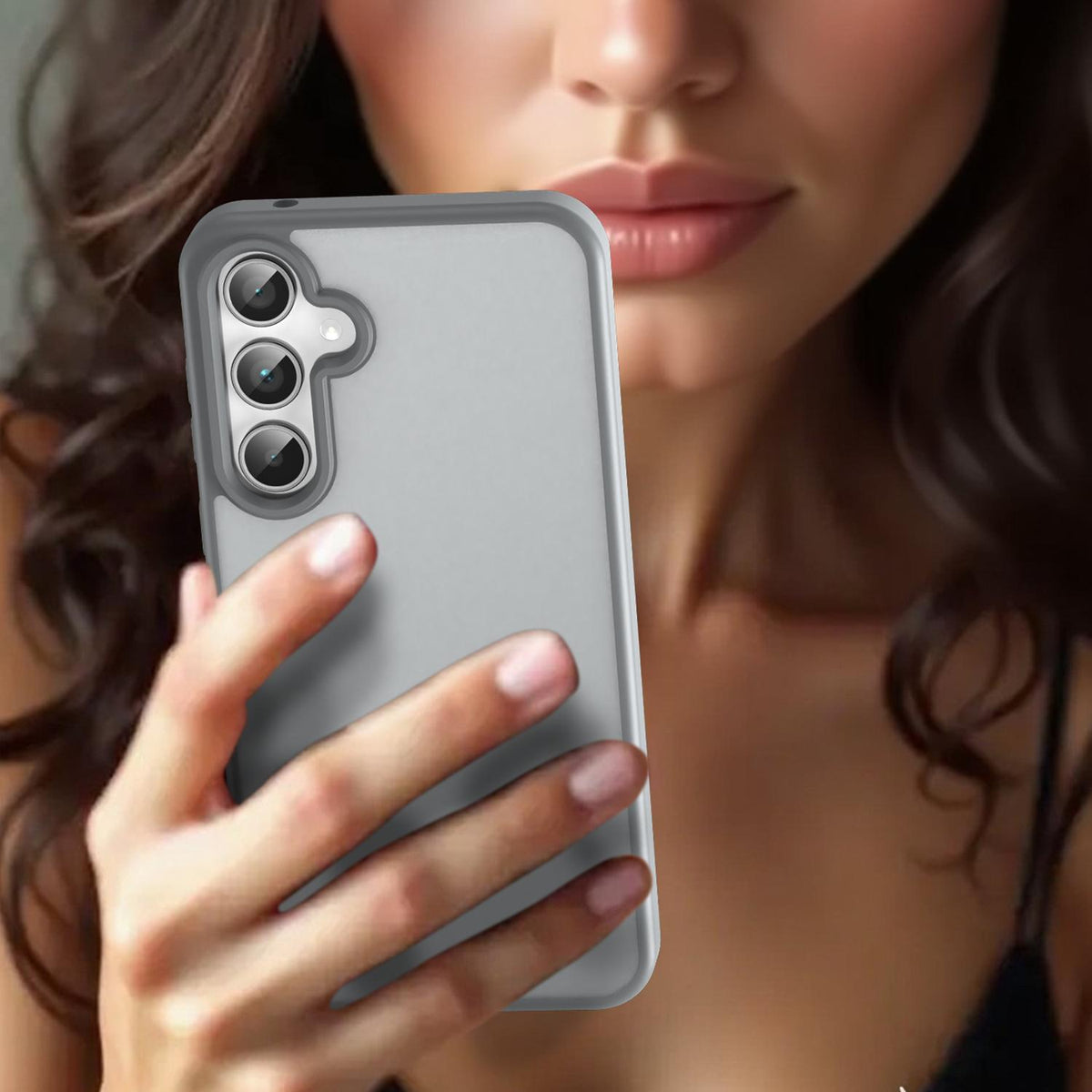 For Galaxy A35 5G Fanying Series PC Hybrid TPU Translucent Frosted Phone Case - Silver Grey - EDA009918807F
