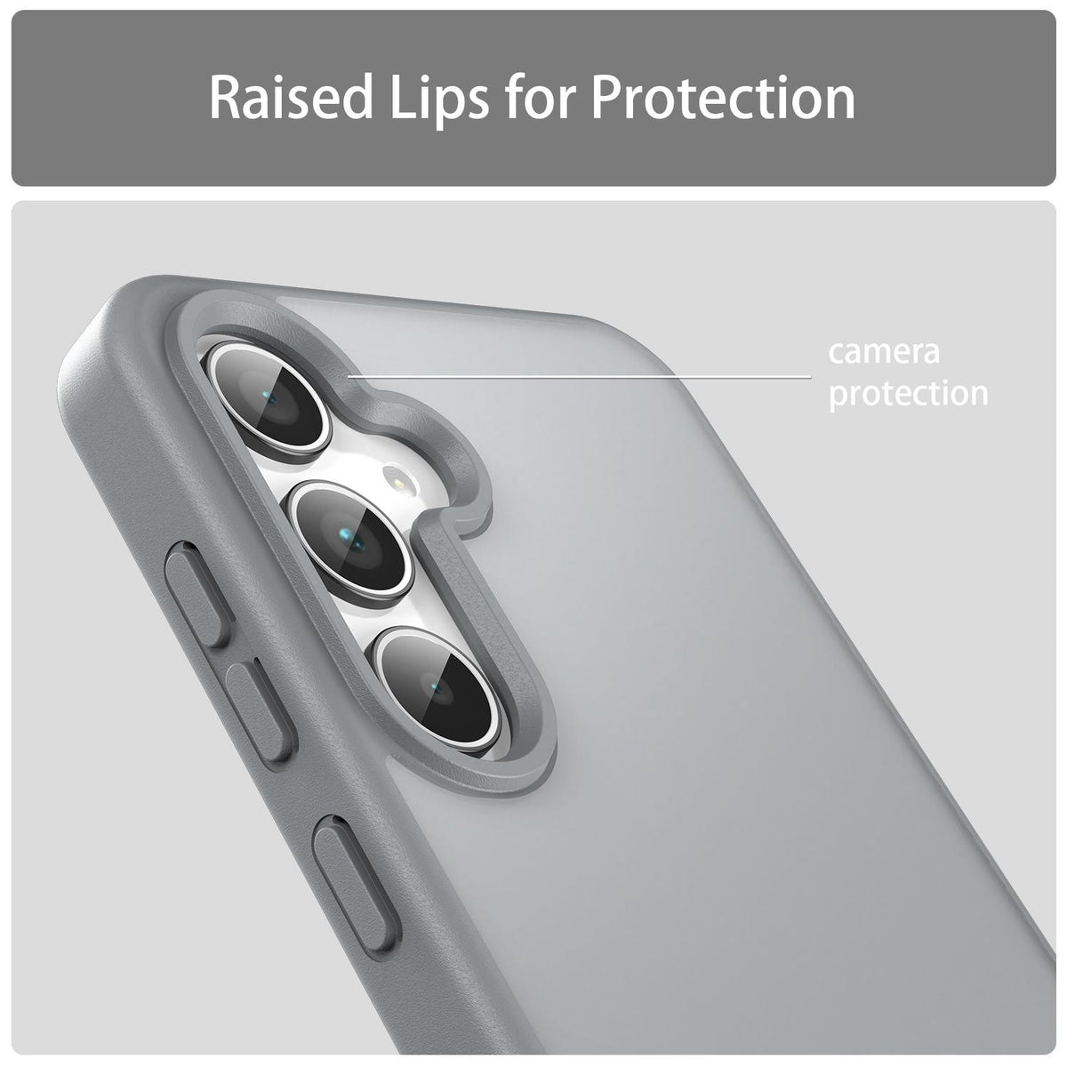 For Galaxy A35 5G Fanying Series PC Hybrid TPU Translucent Frosted Phone Case - Silver Grey - EDA009918807F