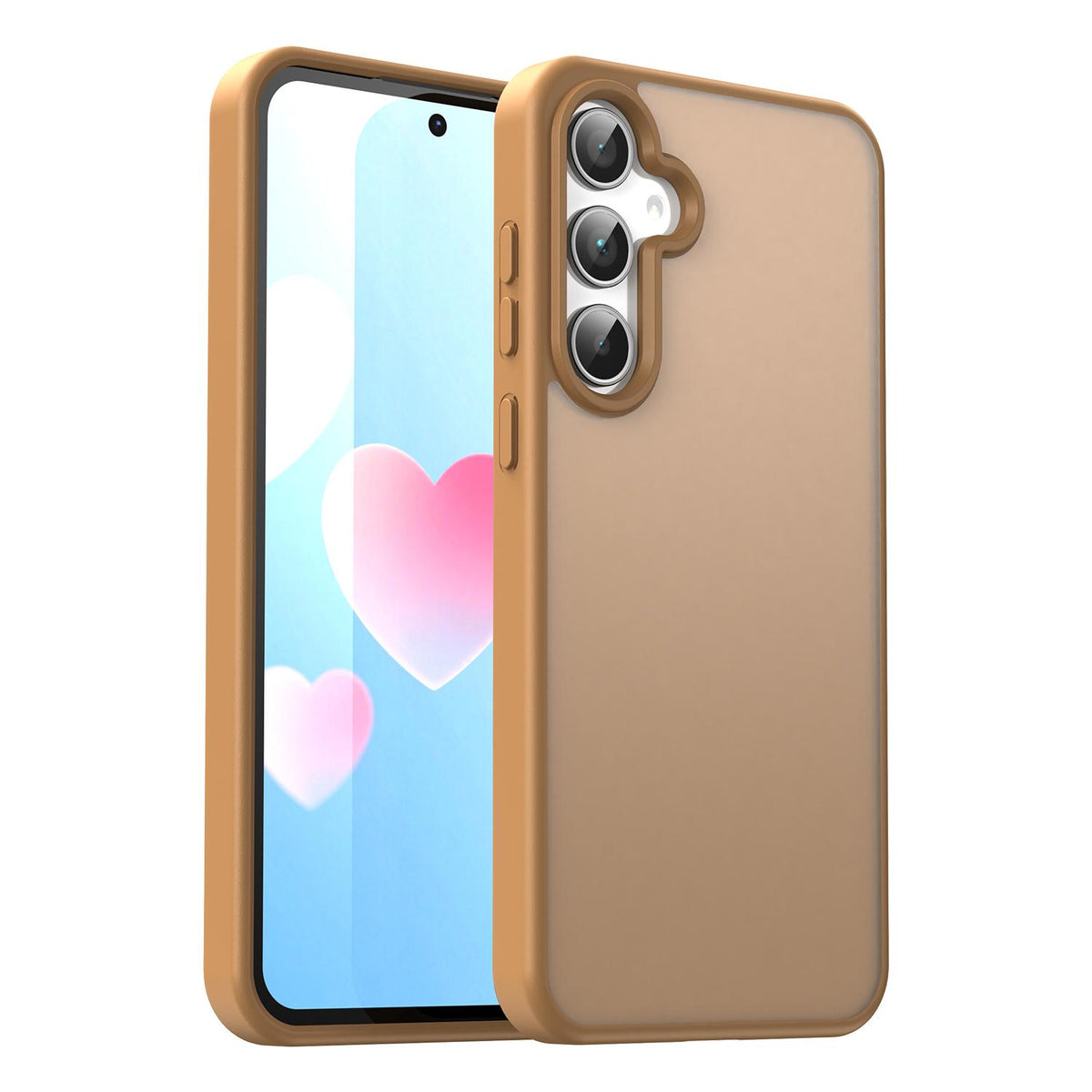 For Galaxy A35 5G Fanying Series PC Hybrid TPU Translucent Frosted Phone Case - Desert Gold - EDA009918807G