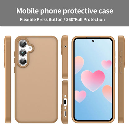 For Galaxy A35 5G Fanying Series PC Hybrid TPU Translucent Frosted Phone Case - Desert Gold - EDA009918807G