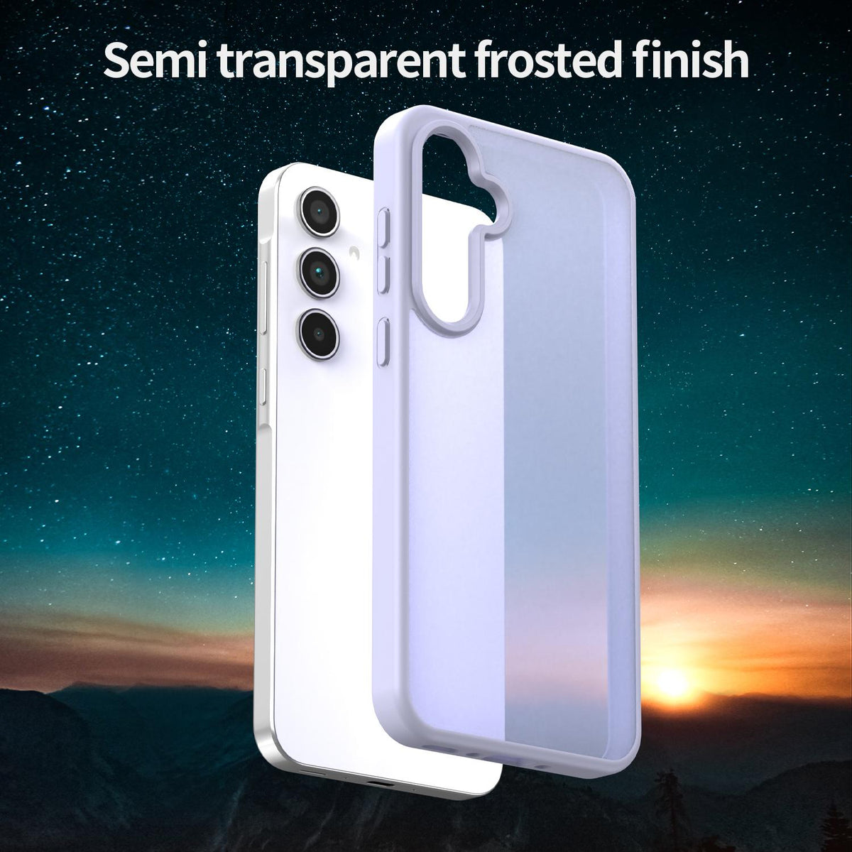 For Galaxy A35 5G Fanying Series PC Hybrid TPU Translucent Frosted Phone Case - Lavender - EDA009918807H