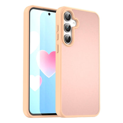 For Galaxy A35 5G Fanying Series PC Hybrid TPU Translucent Frosted Phone Case - Rouge Powder - EDA009918807I