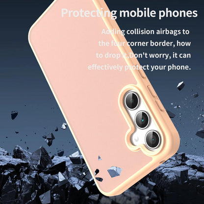 For Galaxy A35 5G Fanying Series PC Hybrid TPU Translucent Frosted Phone Case - Rouge Powder - EDA009918807I