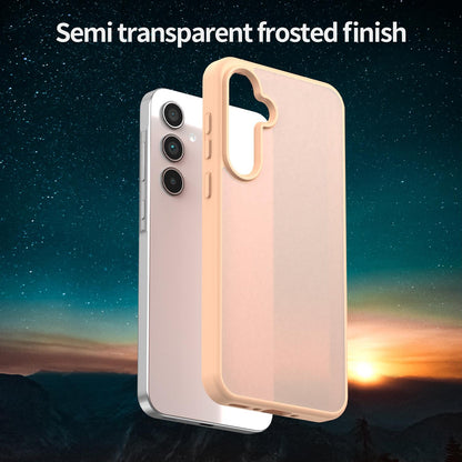 For Galaxy A35 5G Fanying Series PC Hybrid TPU Translucent Frosted Phone Case - Rouge Powder - EDA009918807I
