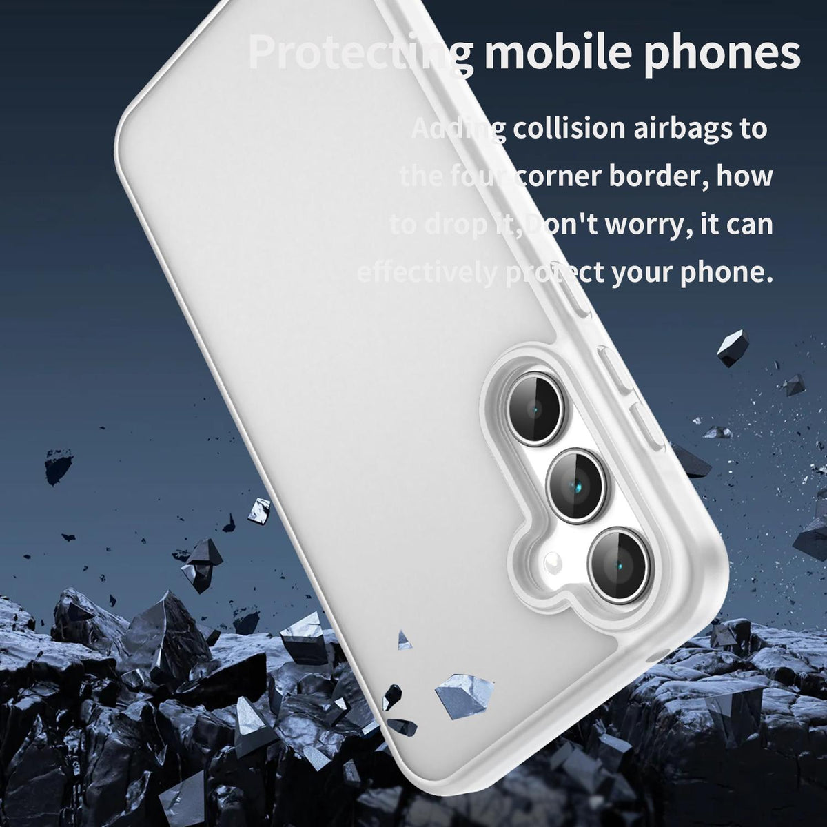 For Galaxy A35 5G Fanying Series PC Hybrid TPU Translucent Frosted Phone Case - Matte White - EDA009918807J
