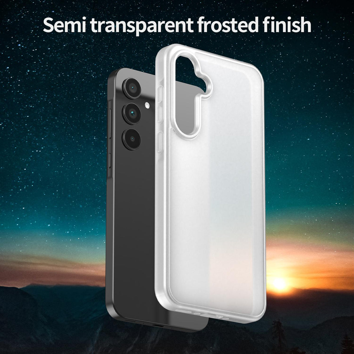 For Galaxy A35 5G Fanying Series PC Hybrid TPU Translucent Frosted Phone Case - Matte White - EDA009918807J